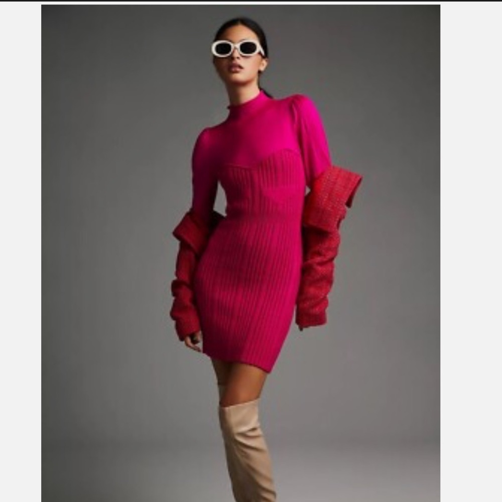 Anthropologie Turtleneck Sweater Dress Size SP NWT - Picture 2 of 6